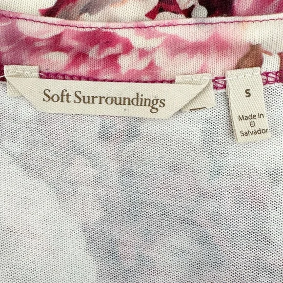 Soft Surroundings Purple Floral Lightweight Crew Neck Sweater Small Cottagecore - Picture 4 of 4